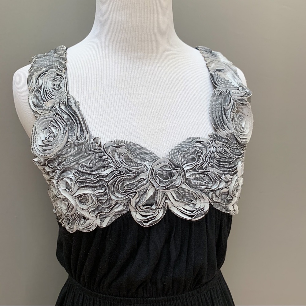 A’reve Black Floral Embellished Dress, M. - Picture 5 of 6